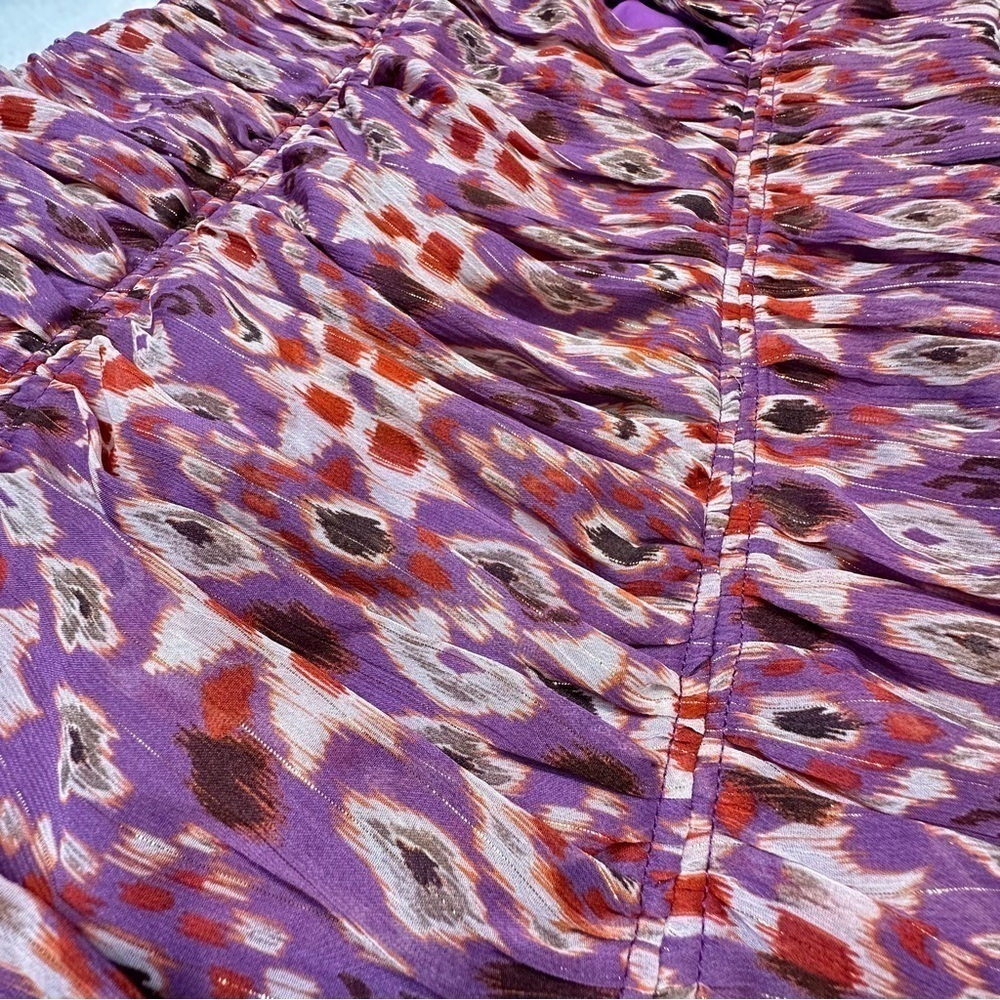 NWT Zara Retro Printed Double Knot Ruched Mini Dress - Picture 11 of 15